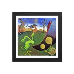 BTC. Art Print. Rare Hare Experiment. Framed poster