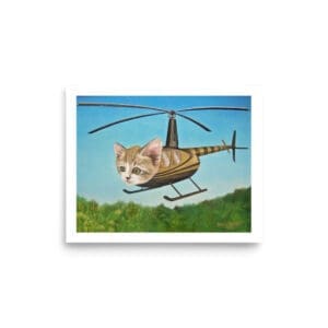 T.O.F. Art Print. Helicat Kitty Copter. Poster